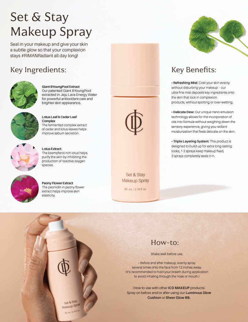 ICD Makeup Set & Stay Makeup Spray - RIMAN KBeauty - Korean Skincare Routine for Glass Skin